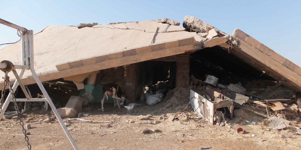 Nur noch Trümmer: Das Dorf Husseinija im Nordosten Syriens. © Amnesty International