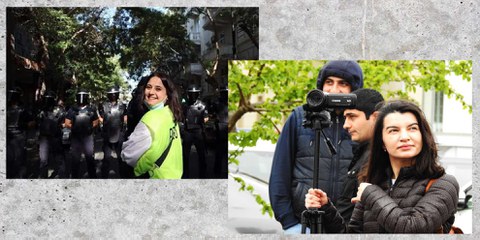 Nargiz (links) und Sevinj (rechts) - sie gehören zu den unzähligen inhaftierten Journalist*innen in Aserbaidschan © Fargana Novruzova