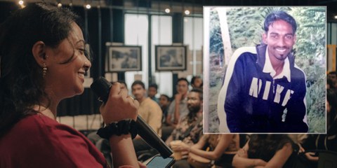 Pannirs Schwester Angelia spricht bei einer Veranstaltung von Amnesty International Malaysia und erzählt, wie es ist, einen Bruder zu haben, der unmittelbar vor der Hinrichtung steht, und warum sie nicht mit ihrer Kampagne aufhören wird, bis sein Urteil aufgehoben ist. / Portrait: Pannir Selvam Pranthaman © Amnesty Malaysia / Portrait: Privat