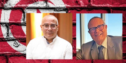 Abderrazak Krimi (links) und Mustapha Djemali (rechts) © Portraits: Privat / Hintergrund: pixabay