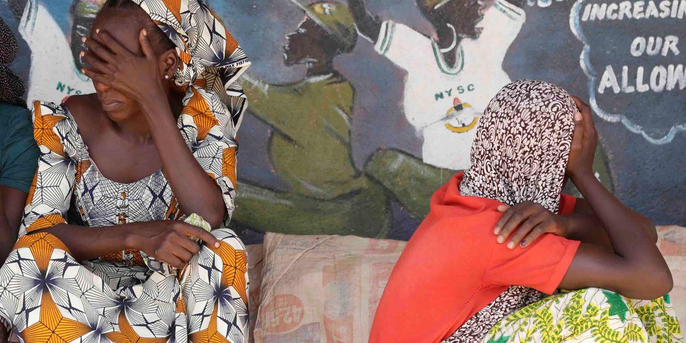 Der grösste Teil der Flüchtlinge in Nigeria sind intern Vertriebene, wie hier in Yola. Diese Frauen flohen vor den Boko Haram. © Sunday Alamba