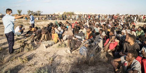 Flüchtlinge und MigrantInnen in Libyen. © Taha Jawashi
