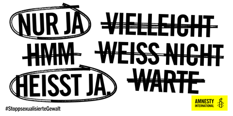 Neue Kampagne von Amnesty: Männer setzen sich für «Nur Ja heisst Ja» ein