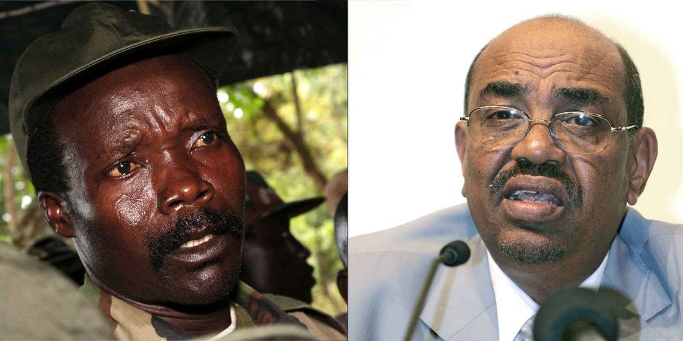 Auch die Schweiz könnte mutmassliche Kriegsverbrecher (im Bild Omar al-Bashir und Kony) auf ihrem Territorium verfolgen – dank universeller Gerichtsbarkeit.  © APGraphicsBank
