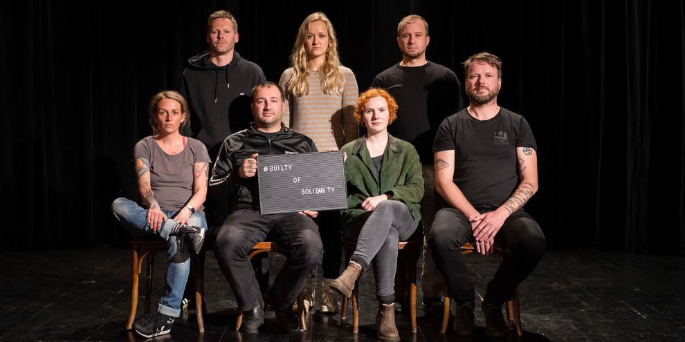 Mitglieder der Iuventa10, v.l.n.r.: Pia, Sascha, Dariush, Zoe, Laura, Ulrich, Hendrik  © Iuventa10 / Paul Lovis Wagner