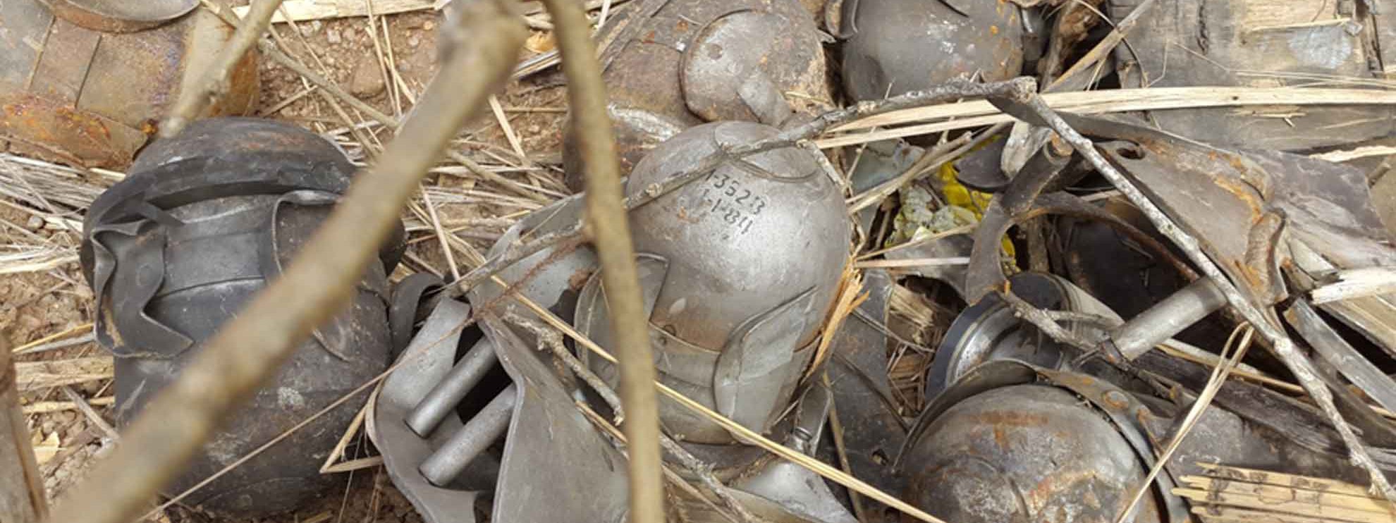 Überreste einer Cluster-Bombe, gefunden in einem Haus in Süd Kordofan, Sudan. Februar 2015. © Amnesty International