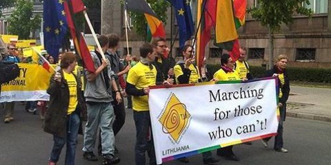Litauische AktivistInnen im Mai 2009 an der Baltic Pride © Amnesty International