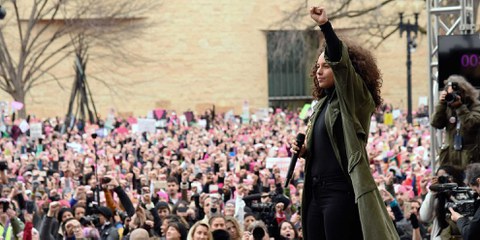 Alicia Keys am Women's March in Washington am 21. Januar 2017. © Kevin Mazur/WireImage