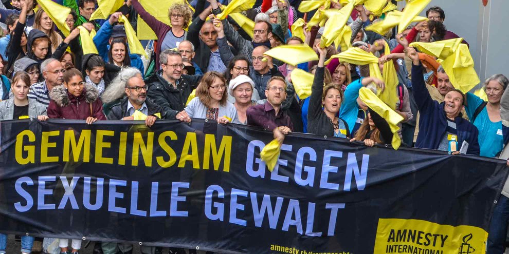 Jahresversammlung 2019: Fotoaktion zur Lancierung der Kampagne gegen sexuelle Gewalt. © Philippe Lionnet