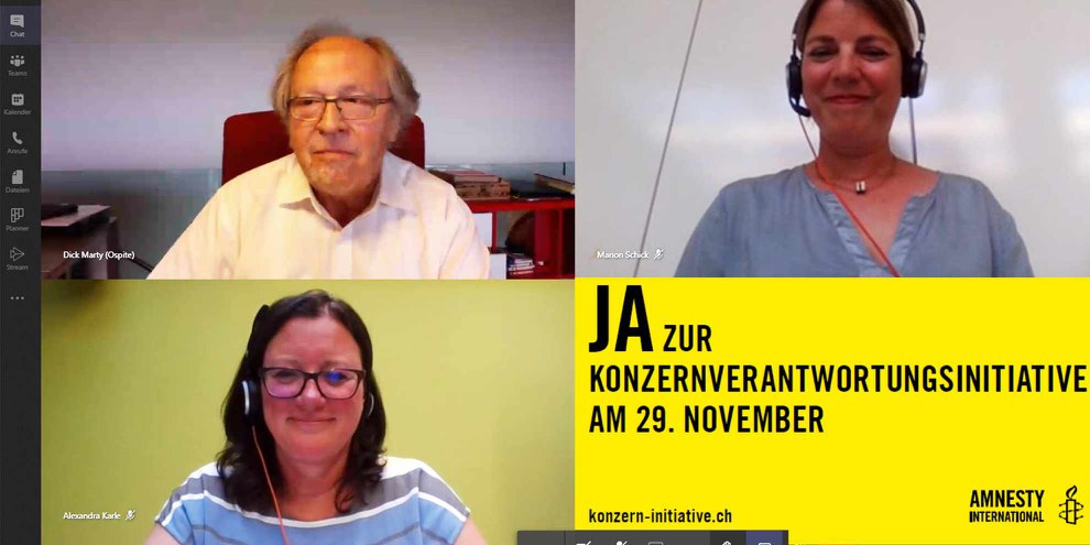 Virtuelle Generalversammlung der Schweizer Sektion von Amnesty International, 30. Juni 2020 © AI