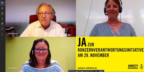 Virtuelle Generalversammlung der Schweizer Sektion von Amnesty International, 30. Juni 2020 © AI