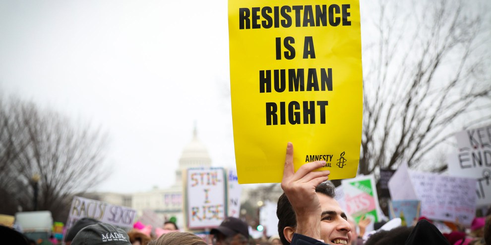 Überall auf der Welt haben sich Aktivistinnen und Aktivisten für die Menschenrechte eingesetzt. Eine Auswahl von Aktionen sehen Sie mit Klick auf das Bild. © Amnesty International USA