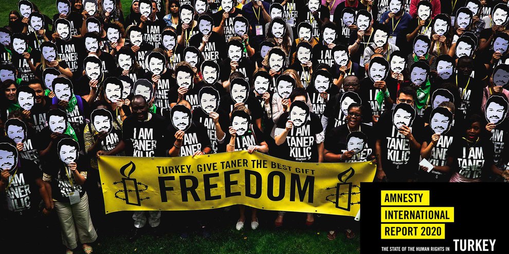 Weltweit wurde für die türkischen Menschenrechtsverteidiger*innen mobilisiert, dennoch wurden sie im sogenannten Büyükada-Prozess schuldig gesprochen. © Amnesty International