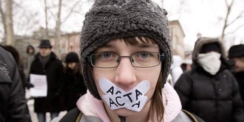 In ganz Europa fanden Proteste gegen ACTA statt. © Juka Dakskobler/Demotix 