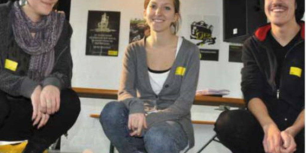 Victoria Gronwald (Mitte) am Step into Action im Jahr 2011. © Sara Bukies