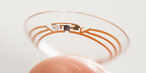 Das Auge als Messstation: Prototyp einer Kontaktlinse, die den Blutzuckerwert misst. © Google