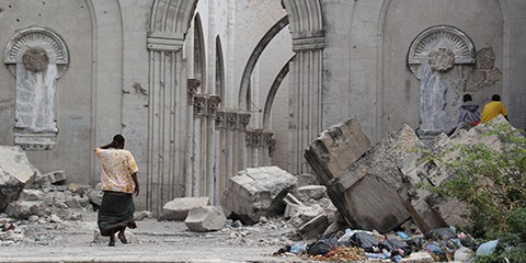 Von Islamisten zerstört: Die Kathedrale von Mogadischu. © AI