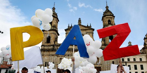 Demonstration in Bogotá, September 2016. © Keystone / EPA / Leonardo Munoz