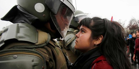 Demonstration für mehr Demokratie in Santiago de Chile am Jahrestag des Putsches gegen Allende am 11. September 2016. © REUTERS/Carlos Vera