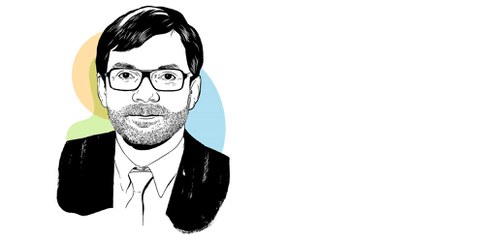 Der Journalist Peter Düggeli. Zeichnung: Susann Stefanizen.