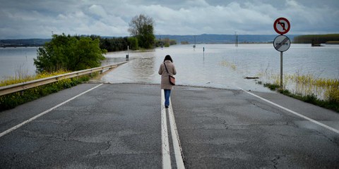 Überflutungen können auch in unseren Breitengraden massiv zunehmen – wie hier in Castejón in Spanien im April 2018 nach heftigen Regenfällen.© Vincent West / Reuters