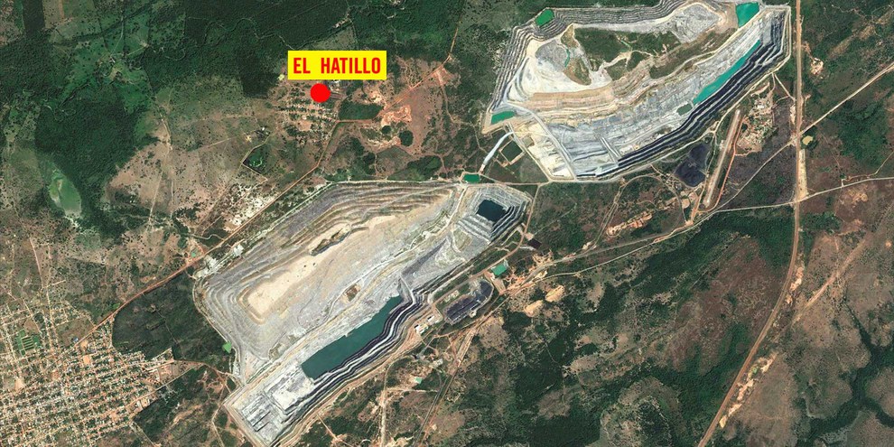 El Hatillo – umgeben von Kohleminen. © google earth