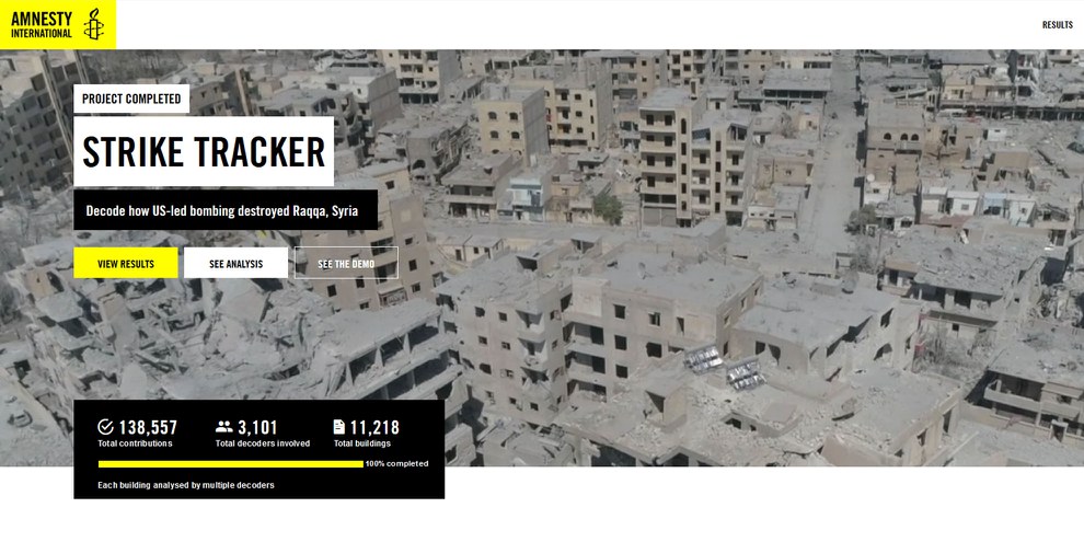 Die digitale Plattform macht die Zerstörung von Rakka sichtbar. © decoders amnesty.org