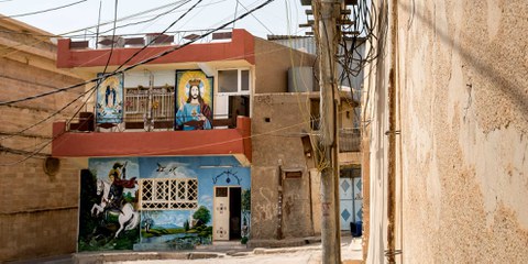 Wandbild des St. Georg, Marienfigur in Dohuk © Klaus Petrus