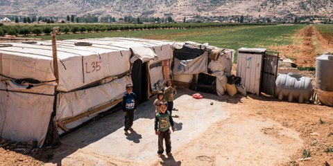 Syrische Kinder in einem Flüchtlingscamp in der Bekaa-Ebene. © Jojo Schulmeister