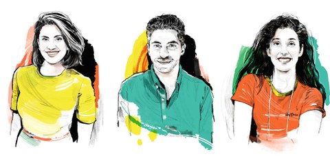 Loujain al-Hathloul, Raif Badawi und Manahel al-Otaibi (v.l.n.r.) bezahlen einen hohen Preis für ihre Menschenrechtsarbeit. © André Gottschalt
