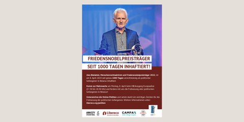 Ales Bialiatski, Friedensnobelpreisträger und Gründer der Menschenrechtsorganisation Viasna. © Amnesty International