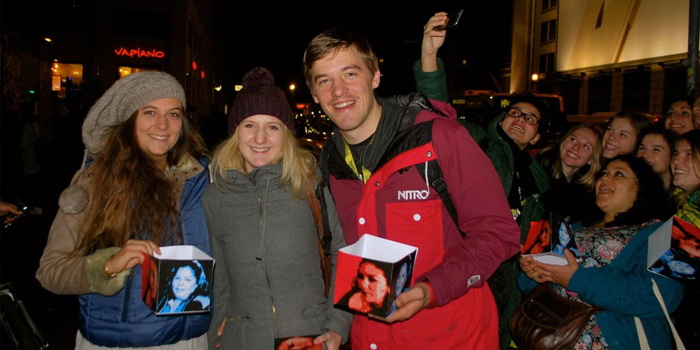 Die Schweizer Delegation (v.l.): Lea, Janka und Praktikant André  © Lea Schlunegger