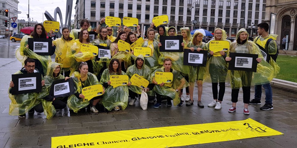 Aktion in Wien während dem DACHL 2019 © Amnesty International
