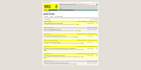Change of the Urgent Action website