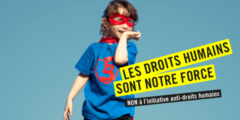 Campagne d'Amnesty International contre l'initiative de l'UDC. © AI