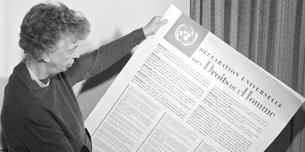 Eleanor Roosevelt et la Déclaration universelle des droits de l'homme. Décembre 1948, New York © UN Photo