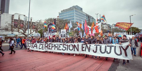 Manifestation à Buenos Aires contre la réforme constitutionnelle menée dans la région de Jujuy (20 juin 2023) © 2023 SOPA Images