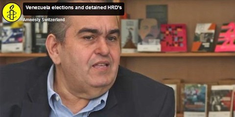 Courte vidéo (40 secondes / texte d'information en anglais) sur les élections et l'emprisonnement des défenseureuses des droits humains - dont Carlos Correa - au Venezuela © Amnesty International
