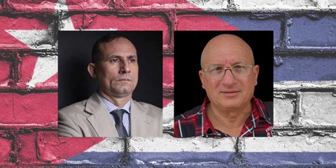 José Daniel Ferrer (à gauche) et Félix Navarro (à droite) © Portraits: droits réservés / Fond: pixabay