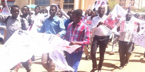 Des dizaines d'étudiants sont tués, blessés et expulsés des universités depuis 2014 pour s'être mobilisés contre les violations des droits humains au Darfour. © Darfur Students’ Association