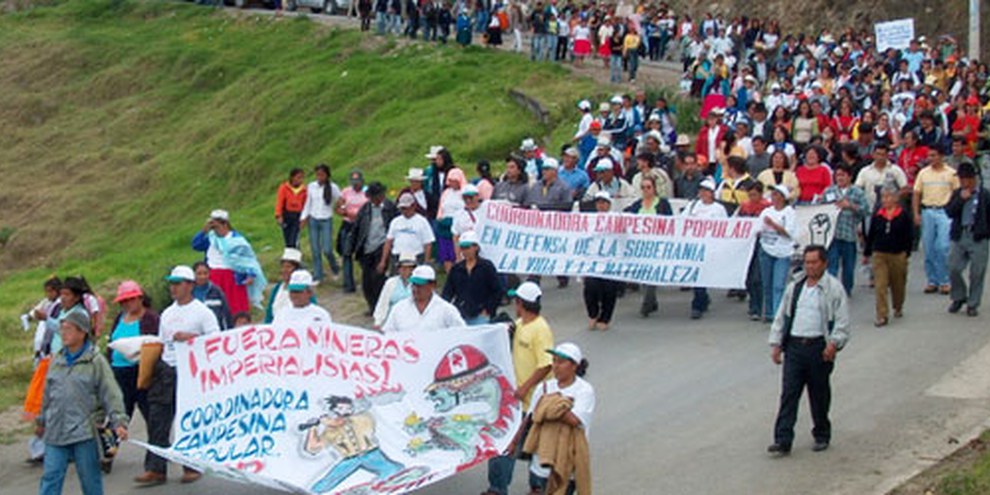 Il devient de plus en plus difficile pour les communautés locales de protester en toute liberté. © Coordinadora Nacional por la Defensa de la Vida y la Soberanía 