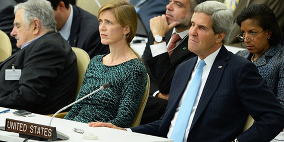 La délégation des États-Unis a écouté le discours de Barak Obama lors de l'Assemblée générale de l'ONU. © STAN HONDA/AFP/Getty Images