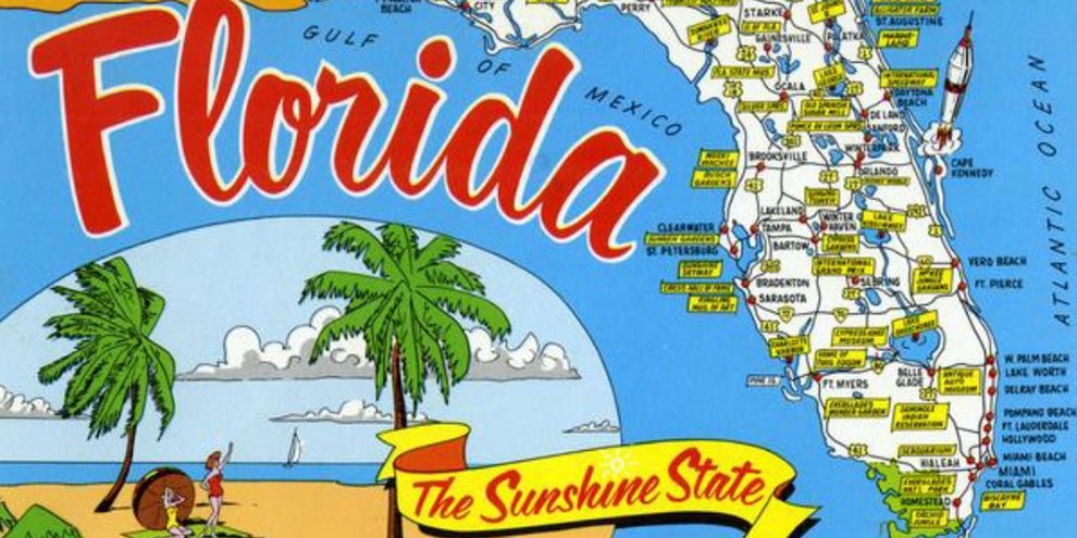 Carte postale datée d'avant le rétablissement de la peine de mort en 1976. © State Archives of Florida
