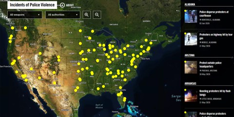 Capture d'écran de la carte interactive © Amnesty International