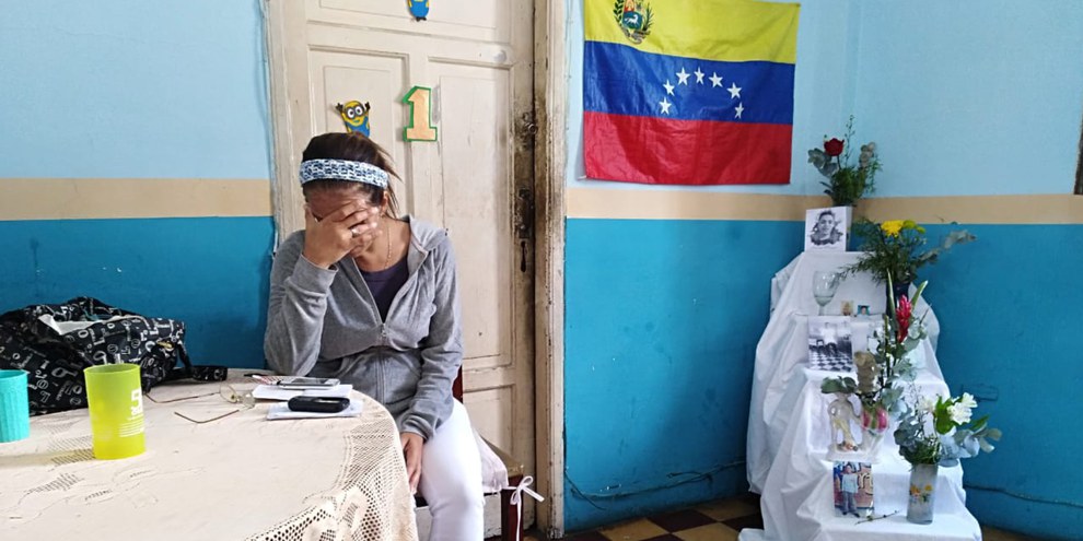 Un parent d'Alixon Osorio Dos Santos Pisani, tué par balles lors de manifestations le 22 janvier 2019 © Amnesty International