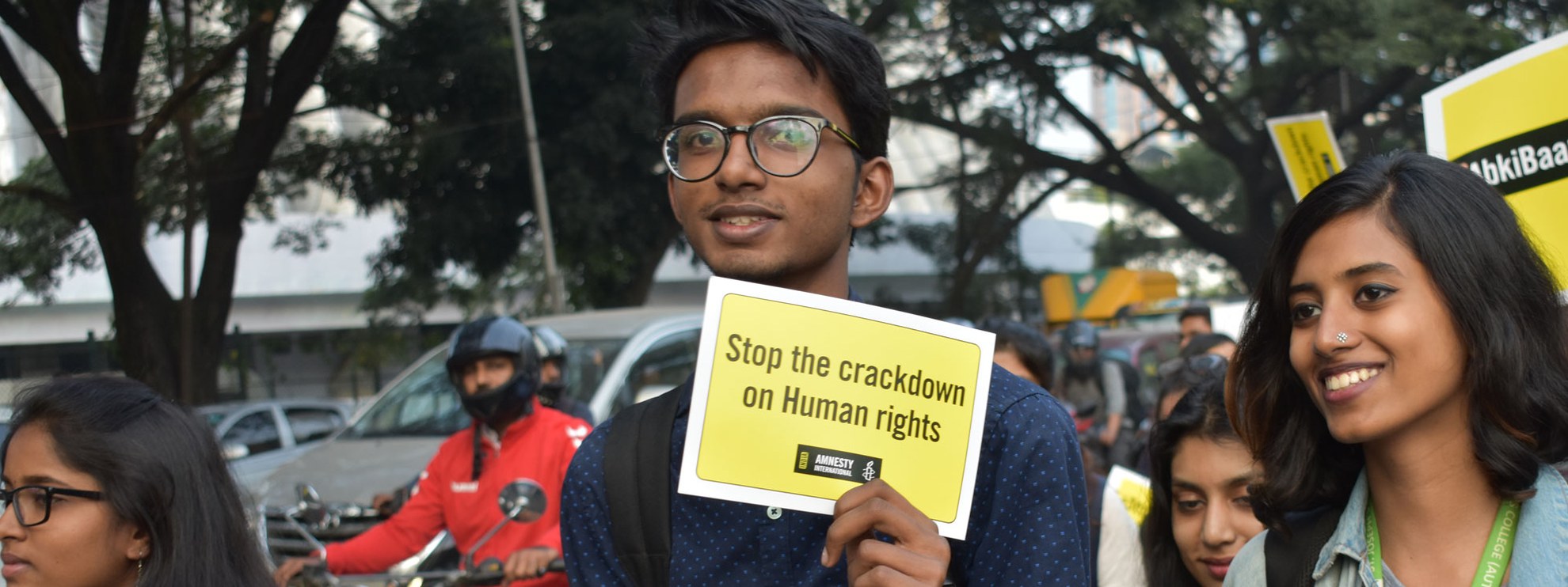Marche pour les droits humains à Bangalore, en Inde, à l'occasion de la Journée des droits de l'homme, le 10 décembre 2018 © AI Inde