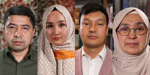 Tursuncan Ablet, Mafivet Ablimic, Memet Tohti Atawulla et Minawa Abulamiti ont tous·tes fait appel pour un·e·x membre de leurs familles, emprisonné·e·x·s arbitrairement. © Oytun Orgul / Amnesty International