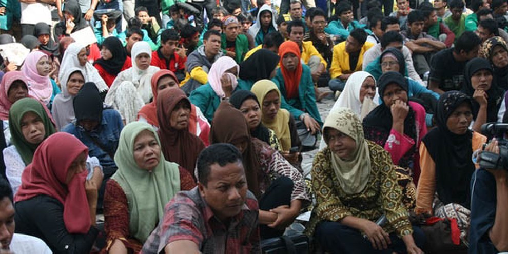 Une manifestation des victimes de l'Aceh. © Koalisi NGO HAM Aceh 