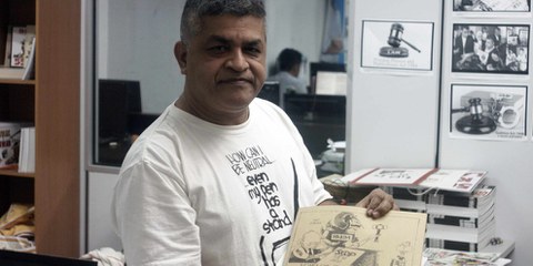 Le caricaturiste Zunar. © Amnesty International