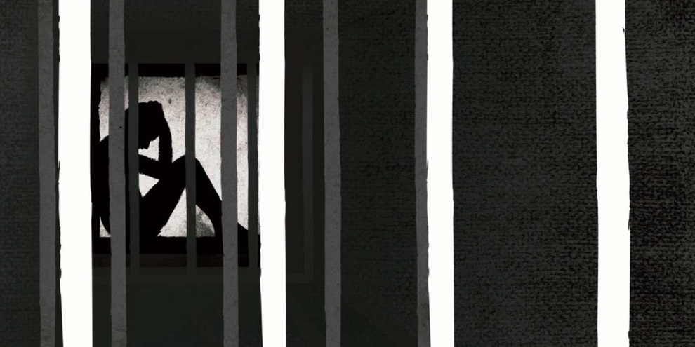 Un dessin illustrant l'isolement dont sont victimes les prisonniers et prisonnières de conscience au Viêt-Nam. © Colin Foo